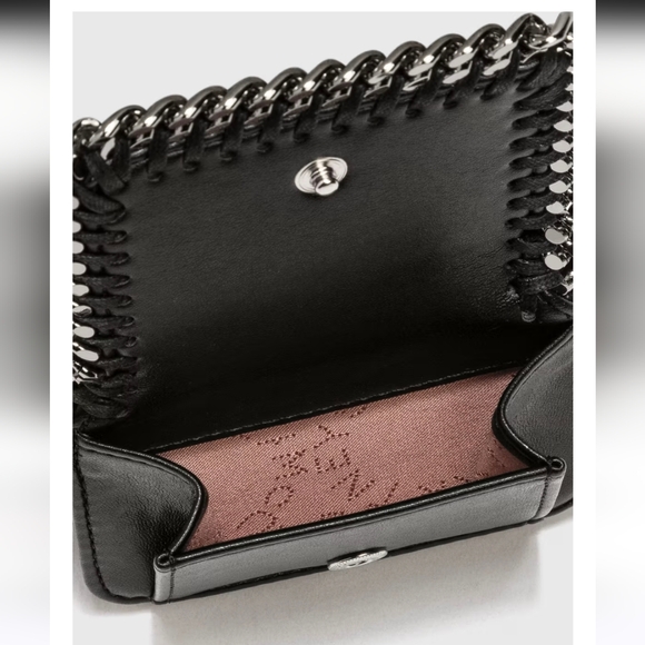 New Stella McCartney Black Falabella Tri-Fold  Wallet - Picture 3 of 8